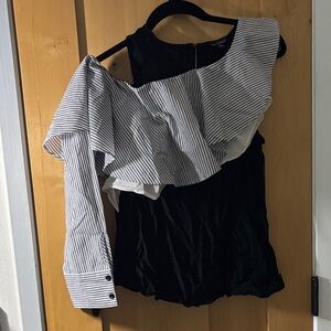 Elegant Striped Ruffle Blouse